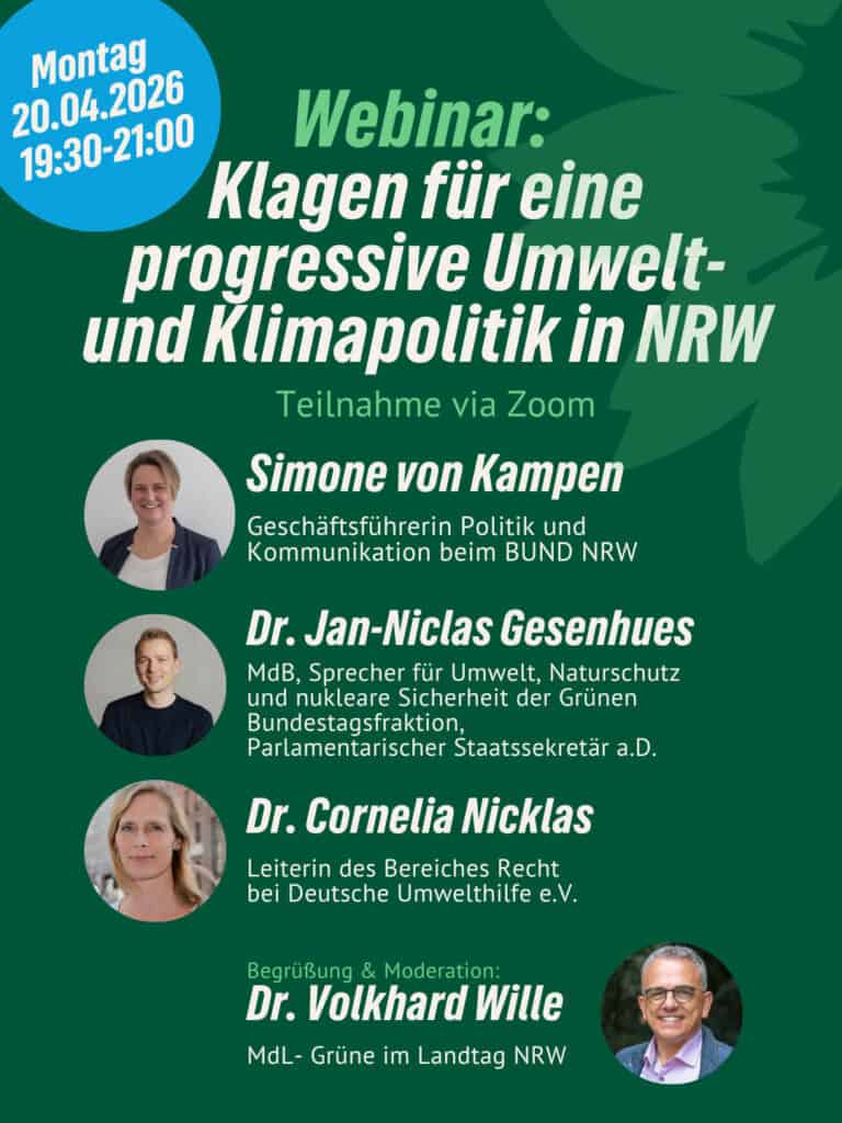 Webinar: Klagen für eine progressive Umwelt- und Klimapolitik in NRW