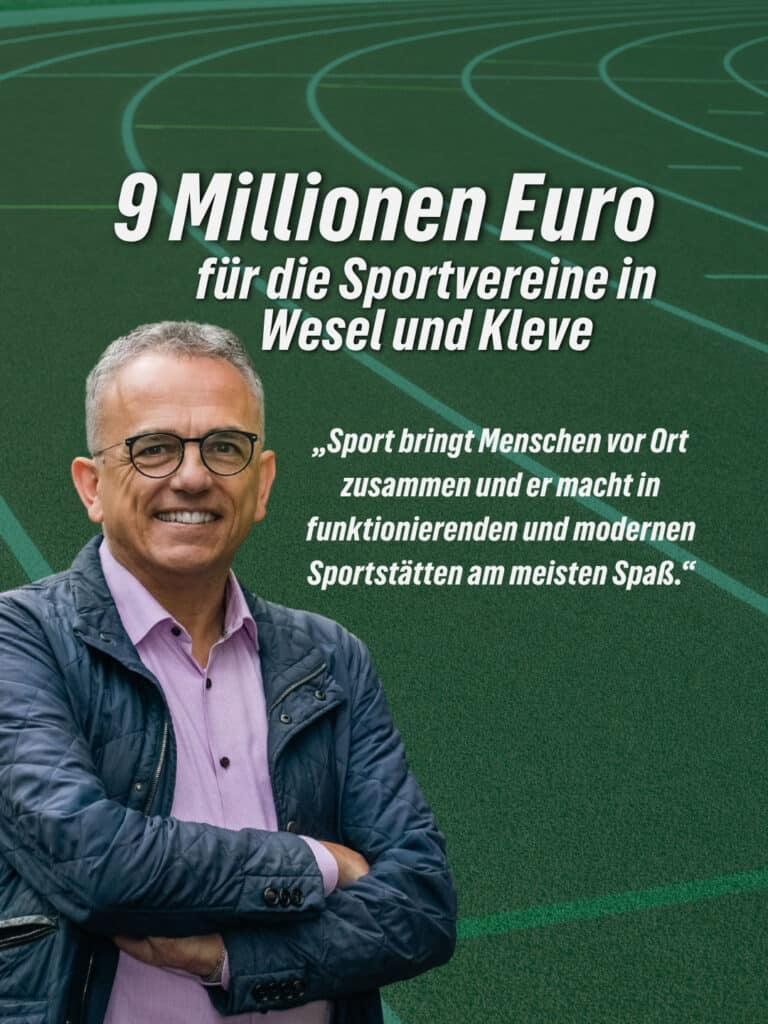 Vereine in Kleve und Wesel erhalten zusammen fast 9 Millionen Euro für ihre Sportanlagen 